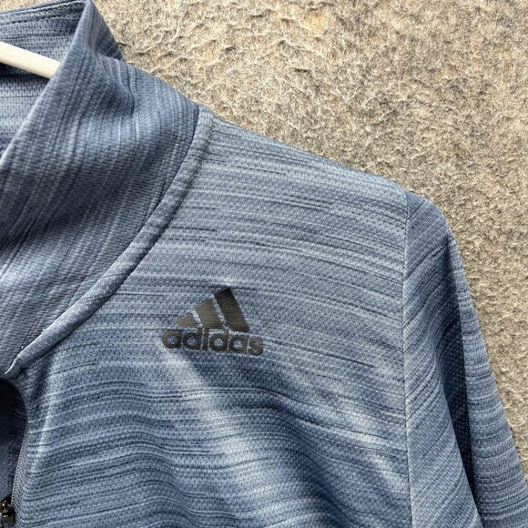 Adidas Sweatshirt Mens Large Blue Climalite Quarter Zip Pullover Athletic Golf - Picture 9 of 10